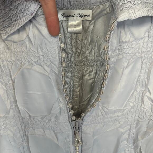 General Apparel Jacket Women Small Silver Gray 100% Polyester Full Zip Collared - Picture 6 of 13
